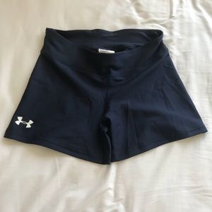 Underarmour booty shorts, navy, medium, never worn